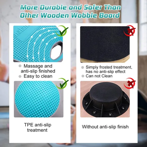 Vista 9 de NALANDA Tabla de Equilibrio Oscilante, Entrenador de Core para Entrenamiento de Equilibrio y Ejercicio, Material Saludable con Superficie