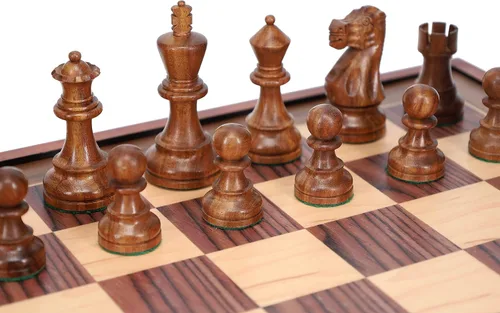 Vista 5 de WE Games Gran juego de ajedrez inglés tallado a mano con cajones, tamaño torneo, madera de alcanfor - 19 pulgadas.