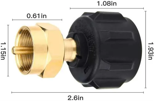 Vista 5 de Adaptador de repuesto de propano para tanques de 1 libra, adaptador de propano llena 1 libra de 20 libras, acoplador de tanque de cilindro de gas LP