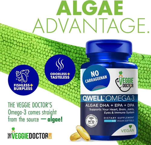 Vista 4 de Suplemento de Omega 3 vegano – Omega 3 de algas con DHA EPA DPA – Cápsulas veganas de algas – Alternativa al aceite de pescado – Fórmula de aceite