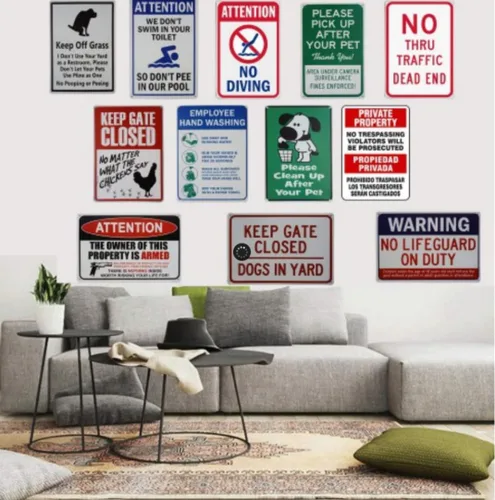 Vista 4 de Letrero de metal vintage con texto en inglés "That's not My Job Blechschild Blech Sign