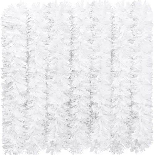 Vista 10 de WILLBOND - Guirnalda de oropel de Navidad de 26,2 pies, guirnalda de oropel metálico con purpurina, guirnalda colgante para árbol de Navidad