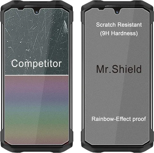 Vista 4 de Mr.Shield [Paquete de 3] Protector de pantalla para Doogee S98 Pro/Doogee S98 [vidrio templado] [Vidrio japonés con dureza 9H] Protector de pantalla