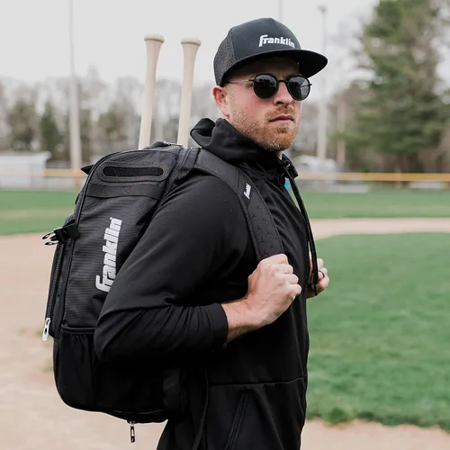 Vista 7 de Franklin Sports Mochilas para béisbol y sóftbol + MLB + USA Softball - Bolsas de equipo para béisbol + sóftbol rápido - Mochilas para bates