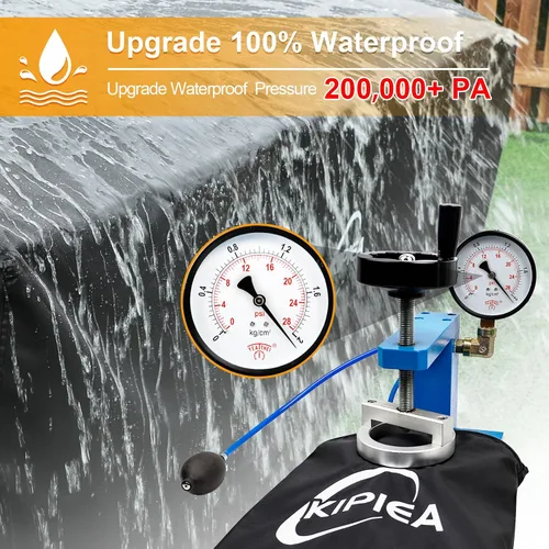Vista 4 de Kipiea Funda para sofá de patio, funda resistente para sofá de exteriores, impermeable, para invierno, funda para muebles de patio de 2 plazas