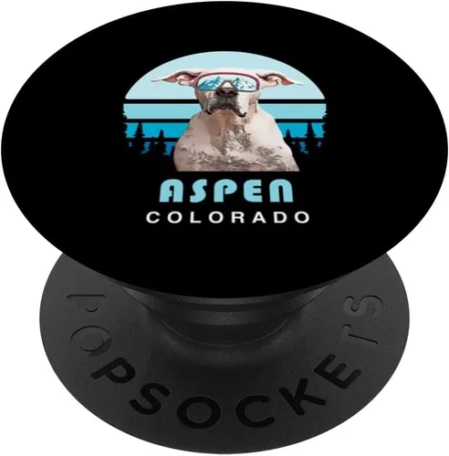 Vista 6 de Dogo Argentino Winter Ski Aspen Colorado Dog Lover PopSockets MagSafe PopGrip for iPhone
