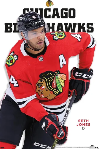 Vista 9 de Trends International NHL Chicago Blackhawks - Póster de pared de la serie 23 de Seth Jones, 22.4 pulgadas de largo x 14.7 pulgadas, versión