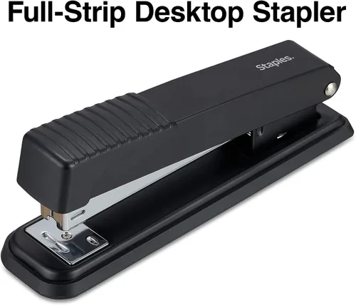 Vista 2 de Staples 814977 - Grapadora de escritorio con capacidad de tira completa, color negro (24547-Cc)