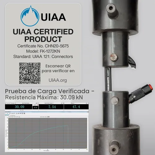 Vista 8 de Clips de mosquetón de escalada con bloqueo automático de 25 KN con certificación UIAA, bloqueo giratorio y mosquetones resistentes para escalada