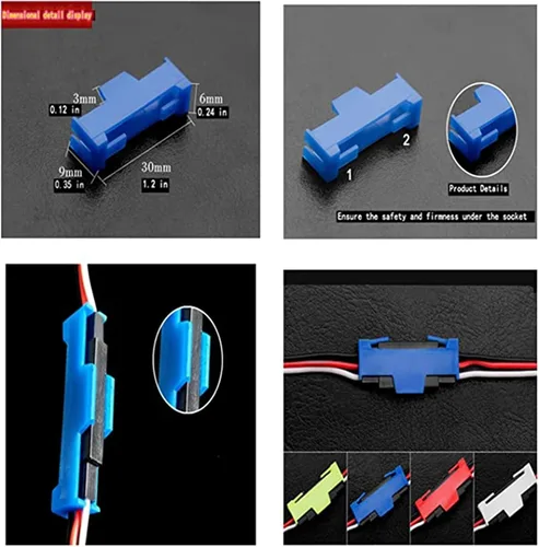 Vista 5 de Skrnrhrery Cable adaptador servo Y, 10 piezas 11.8 in conector servo Y y 30 piezas de cable de extensión servo clip de conector de seguridad