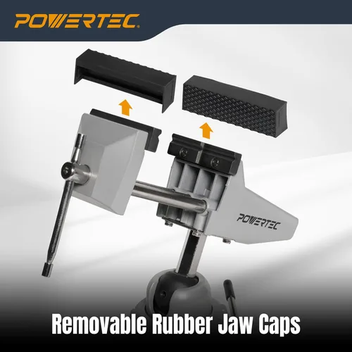 Vista 11 de POWERTEC Tornillo de banco con base de vacío, abrazadera de succión de mesa portátil con mordaza de 2-3/4 pulgadas y cabezal giratorio de 360°