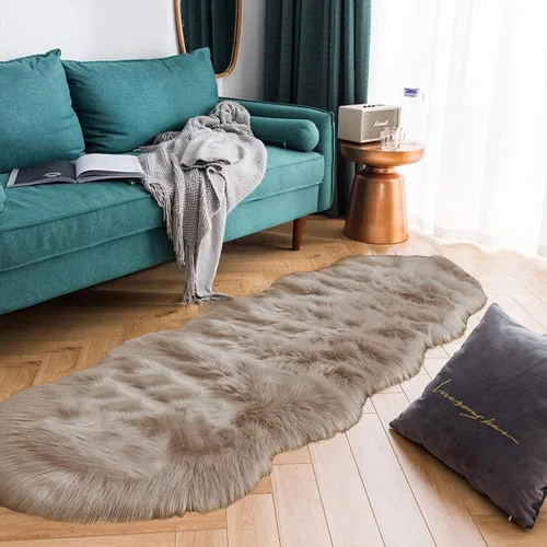 Vista 84 de Latepis - Alfombra rectangular de piel sintética tipo lana de oveja suave y esponjosa de estilo bohemio para sala de estar, dormitorio y residencias