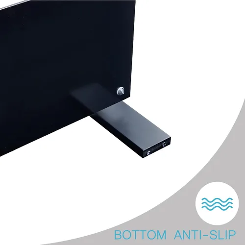 Vista 6 de Btrpily Mesa de centro rectangular para sala de estar, mesa de té adecuada para sala de espera, mesa auxiliar moderna con patas de madera, mesa
