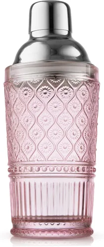 Vista 3 de Godinger Coctelera, coctelera de Martini, coctelera de vidrio - 17 onzas, colección Claro, azul