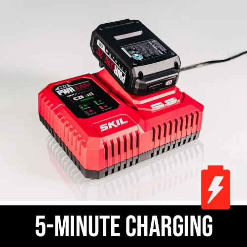 Vista 5 de SKIL PWR CORE 20 Sierra recíproca compacta sin escobillas de 20 V, incluye batería de litio de 2.0 Ah y cargador automático PWR JUMP - RS5825B-10