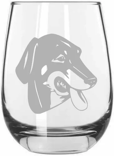 Vista 75 de Shar Pei (chino) - Vaso de vino sin tallo grabado para perro, 15.25 onzas