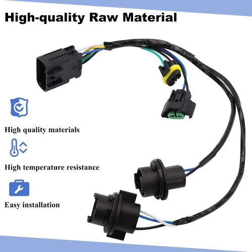 Vista 5 de Arnés de cableado de faros delanteros, conjunto de arnés de cables de faros delanteros compatible con Chevy Silverado 2008-2014, reemplaza 645-745