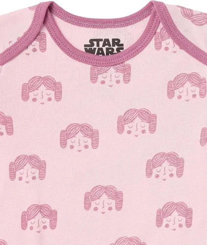 Vista 4 de Tienda Essentials Disney para bebés niñas Marvel Star Wars Body de princesa de manga larga paquete de 5
