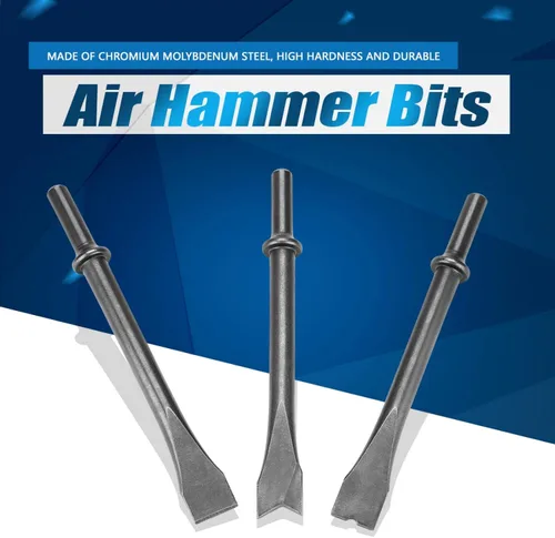 Vista 4 de Jazar Durable Cromo Molibdeno Acero Universal Air Hammer Punch Chipping Bits Herramienta, juego de cinceles, vástago redondo para perforación