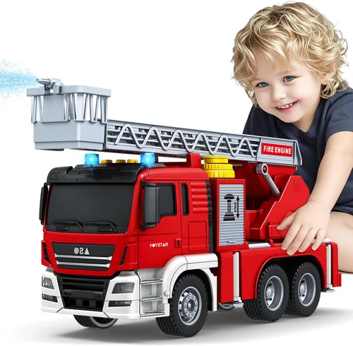 Vista 10 de Bstoyder Juguetes para niños de 3, 4, 5, 6, 7 y 8 años, camión grúa juguete con luces, sonidos, vehículo juguete de fricción para niños pequeños