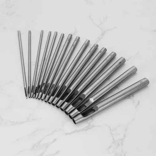 Vista 7 de ECSiNG 15 Uds. Perforadora de agujero hueco de cuero perforadora de acero inoxidable herramienta de corte de acero inoxidable para proyectos