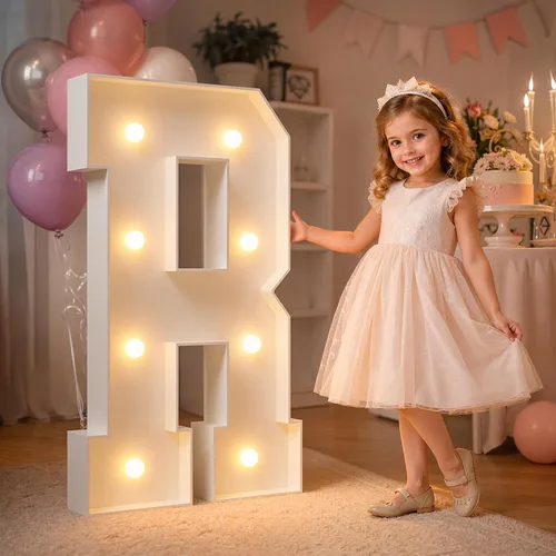 Vista 69 de imprsv Letras iluminadas grandes de 3 pies, letras iluminadas de marquesina para fiesta de cumpleaños (3 pies, letra y )