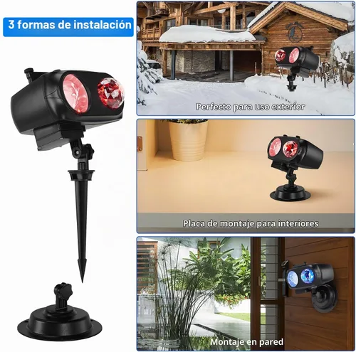 Vista 3 de HAKUTA Luces de Proyector de Navidad, Proyector LED de Efecto de Olas del Mar HD con 10 Diapositivas HD (Olas de Océano 3D + Patrones) y Control