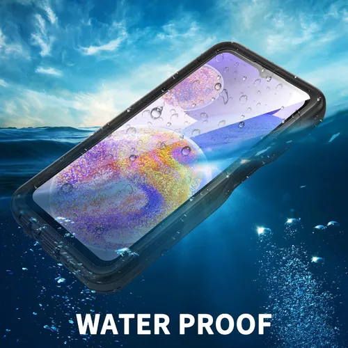 Vista 2 de Funda impermeable para Samsung Galaxy A23 5G, con protector de pantalla y cordón integrado, a prueba de polvo, a prueba de golpes, resistente