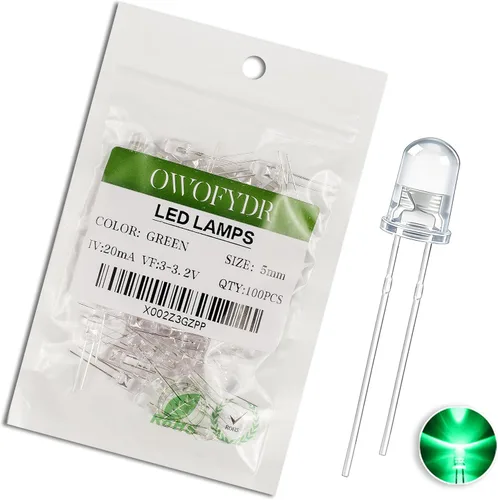Vista 32 de 100 diodos LED RGB de 0.118 in, cátodo común, orificio pasante