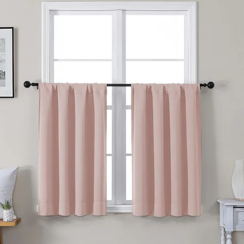 Vista 131 de Gwine Cortinas opacas para dormitorio, 54 pulgadas de largo, paneles de cortina de ventana con aislamiento térmico y reducción de ruido, cortinas