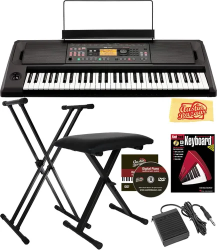 Vista 6 de Korg Teclado de entretenimiento EK50CSA con paquete de estilos latinos con soporte ajustable, banco, pedal de sostenimiento, libro de instrucciones
