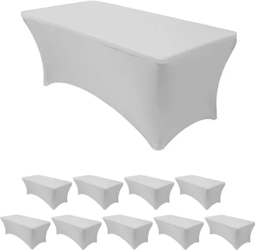 Vista 19 de Banquet Tables Pro Mantel rectangular plegable de elastano de 6 pies de largo, elástico, ajustado, para mesas de patio plegables de 30 pulgadas