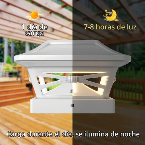 Vista 5 de Davinci Lighting Renaissance Luces Solares para Tapas de Postes Exteriores - Incluye Bases para Postes 4x4 5x5 6x6 - Luz LED Brillante - Blanco
