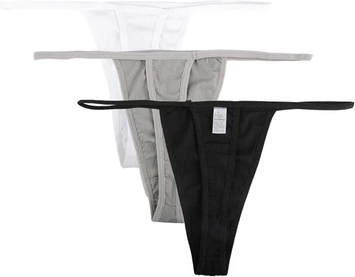 Vista 2 de KVICOSE Shows - Tangas y tangas de encaje seguras y sexys, paquete de 3 calzones de bikini de tiro bajo para mujer, talla M-XL