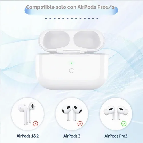 Vista 6 de Funda de carga USB-C para AirPods Pro y Pro2, compatible con AirPod Pro y Pro2 de repuesto, batería integrada de 450 mAh con botón de sincronización