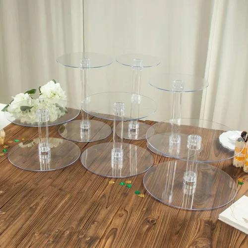 Vista 9 de Efavormart - Soporte para decoración de postres de 6 niveles de cristal acrílico resistente para decoración de postres para fiesta de cumpleaños
