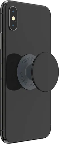Vista 3 de PopSockets Agarre para teléfono con soporte expandible, agarre adhesivo, color negro
