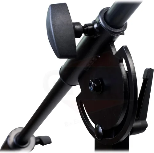 Vista 6 de GRIFFIN Soporte de micrófono con ruedas de 11 pies de alto (edición extendida Xheight) con brazo telescópico y base de trípode, soporte con ruedas