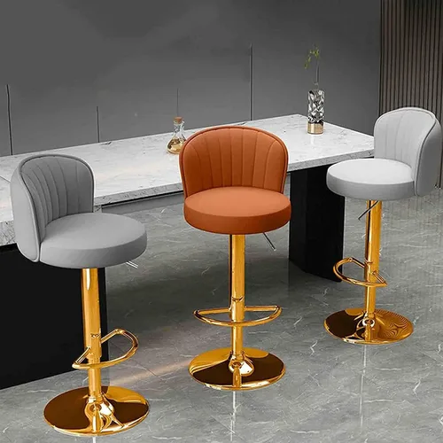 Vista 8 de N/A - Silla de mostrador de desayuno, taburete de bar giratorio ajustable 24.8-32.7 in, taburete de cocina para el hogar, comedor, para islas