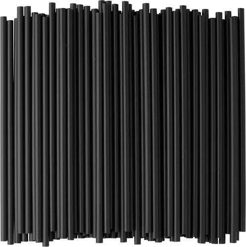 Vista 4 de Paquete de 250 pajitas de plástico, 7.75 pulgadas de largo, pajitas para beber, tamaño estándar, paquete a granel, color negro