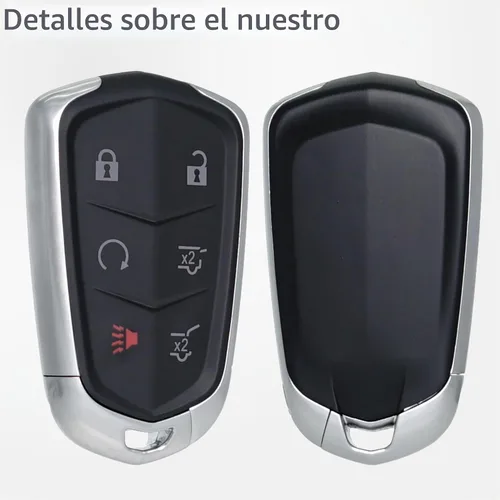 Vista 7 de SUPALAND Funda de repuesto para llavero Cadillac Escalade ESV 2015 2016 2017 2018 2019 2020 entrada sin llave control remoto 6 botones