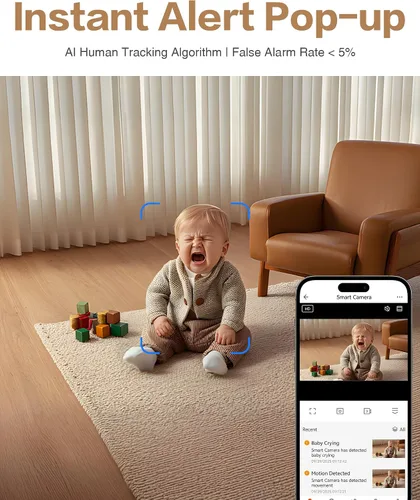 Vista 6 de NGTeco Cámara de videollamadas bidireccionales, monitor para mascotas para bebés ancianos 4MP HD para interiores, WiFi de doble banda (2.4/5GHz)