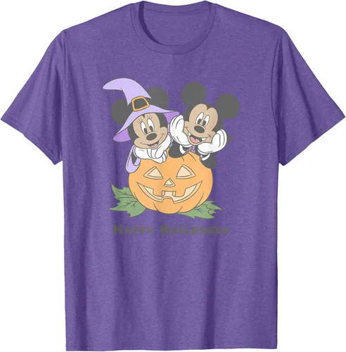 Vista 4 de Disney Mickey and Friends Halloween Pumpkin Mickey & Minnie Camiseta Blanco