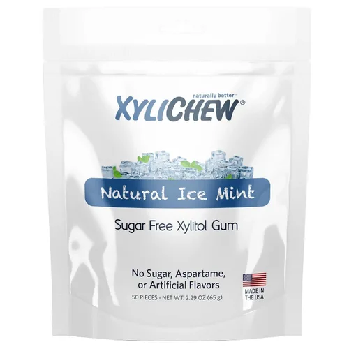Vista 16 de Xylichew Goma de mascar 100% xilitol sin OMG, sin aspartamo, sin gluten y sin azúcar, cuidado bucal natural, alivia el mal aliento y la boca seca