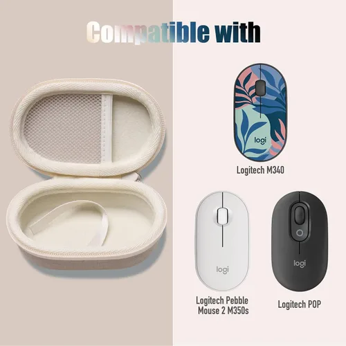 Vista 8 de Funda LTGEM Compatible con ratón Logitech POP y Pebble Mouse 2 M350s/M350/M355/M340/i345, Negro (Solo la funda)