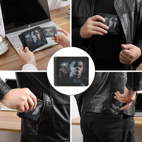 Vista 3 de Billetera Slimline Bi-Fold Slim Wallet unisex de moda con doble pliegue, Style-1