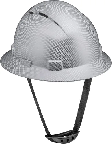 Vista 8 de Casco de construcción OSHA de ala completa con diseño de tatuaje/calavera, acabado mate, con suspensión de 6 puntos
