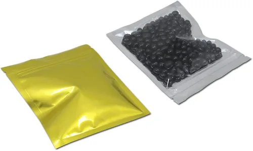 Vista 7 de PABCK: Paquete de 100 bolsas transparentes reutilizables con cierre hermético para almacenar alimentos, Negro