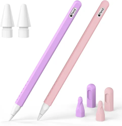 Vista 10 de Paquete de 2 fundas compatibles con Apple Pencil Pro 2024 y 2ª generación: accesorios de funda protectora para Apple Pen - Funda de silicona