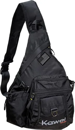 Vista 13 de bolso bandolera grande, mochila para portátil, bolso de mensajero cruzado, mochila de viaje para el hombro (A-Negro)